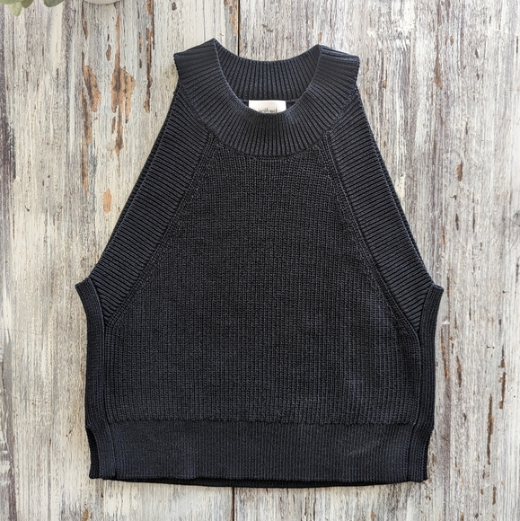Aritzia Wilfred New Halter Knit Tank Black Size Small - Picture 3 of 8